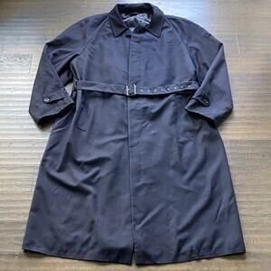 CARDINAL OF CANADA Belted Trench Coat Men's Sz 43XL Navy Wool Vintage Coat